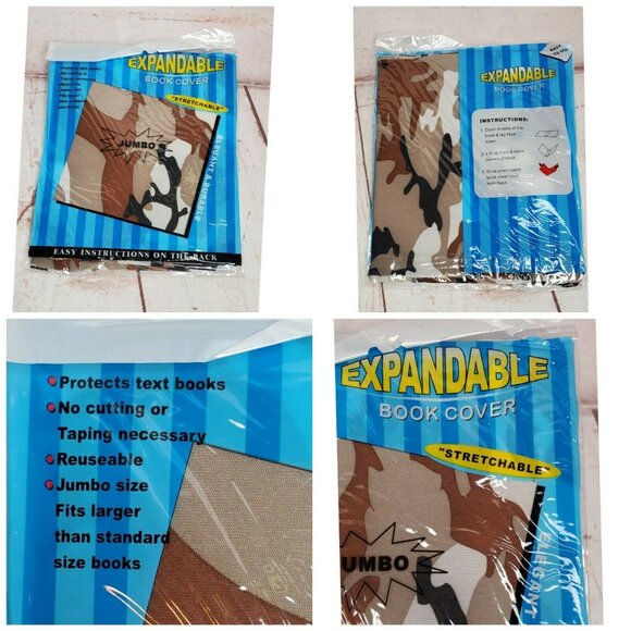 Reusable Expandable Jumbo Book Cover Army Camo Design Home School Supplies - Picture 2 of 6